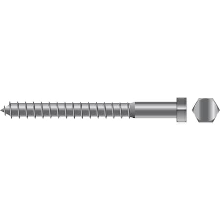 Lag Screw, 3/8 In, 3 In, 18-8 Stainless Steel, Hex